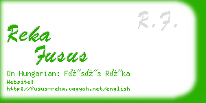reka fusus business card